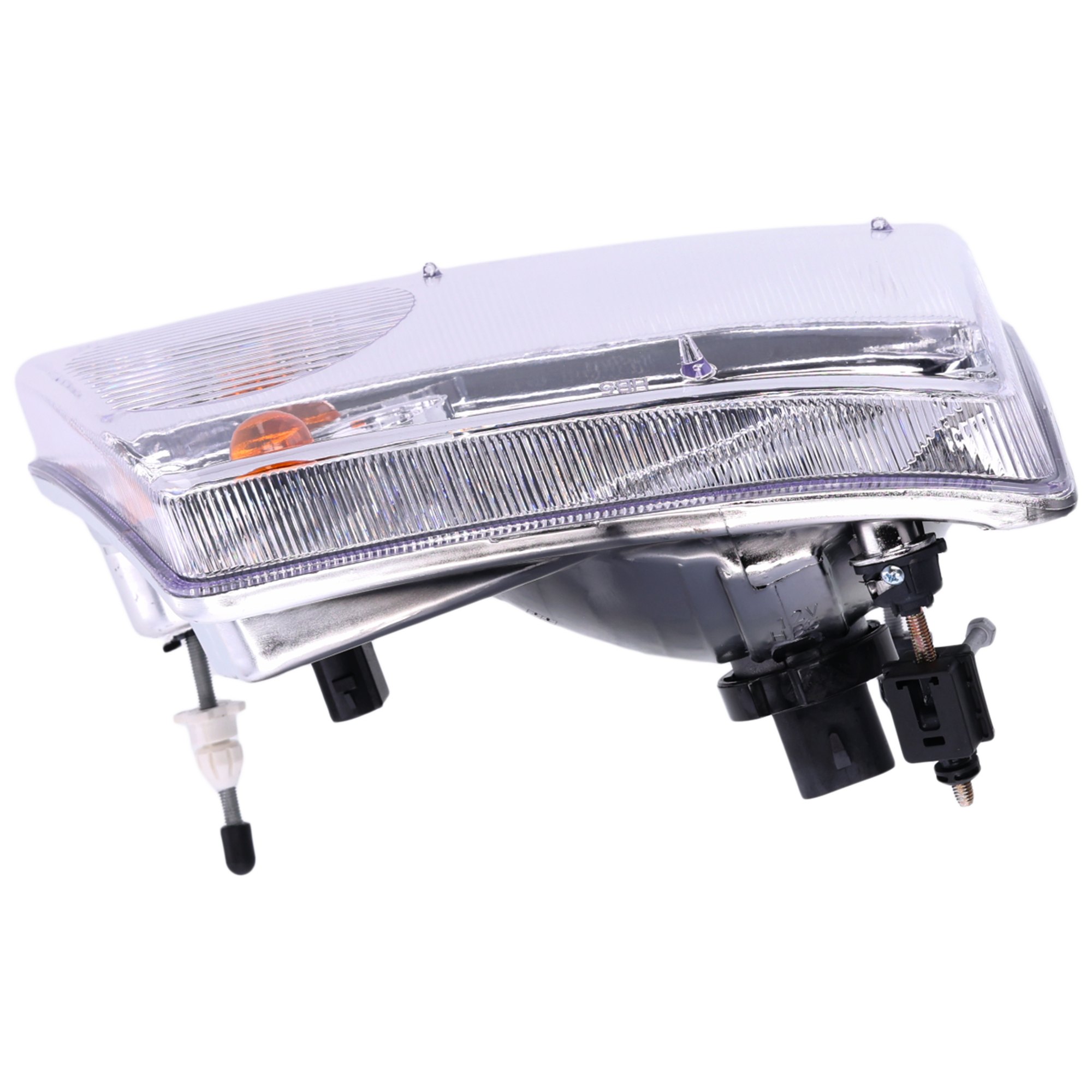 Driver and Passenger Side Headlights, with Bulbs, Halogen, Clear Lens, with Turn Signal Bulbs and Socket
