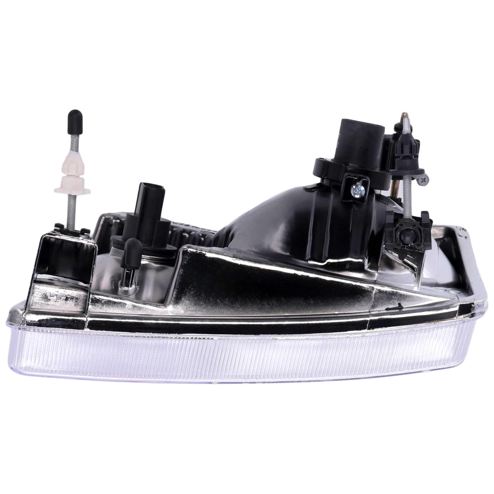 Driver and Passenger Side Headlights, with Bulbs, Halogen, Clear Lens, with Turn Signal Bulbs and Socket