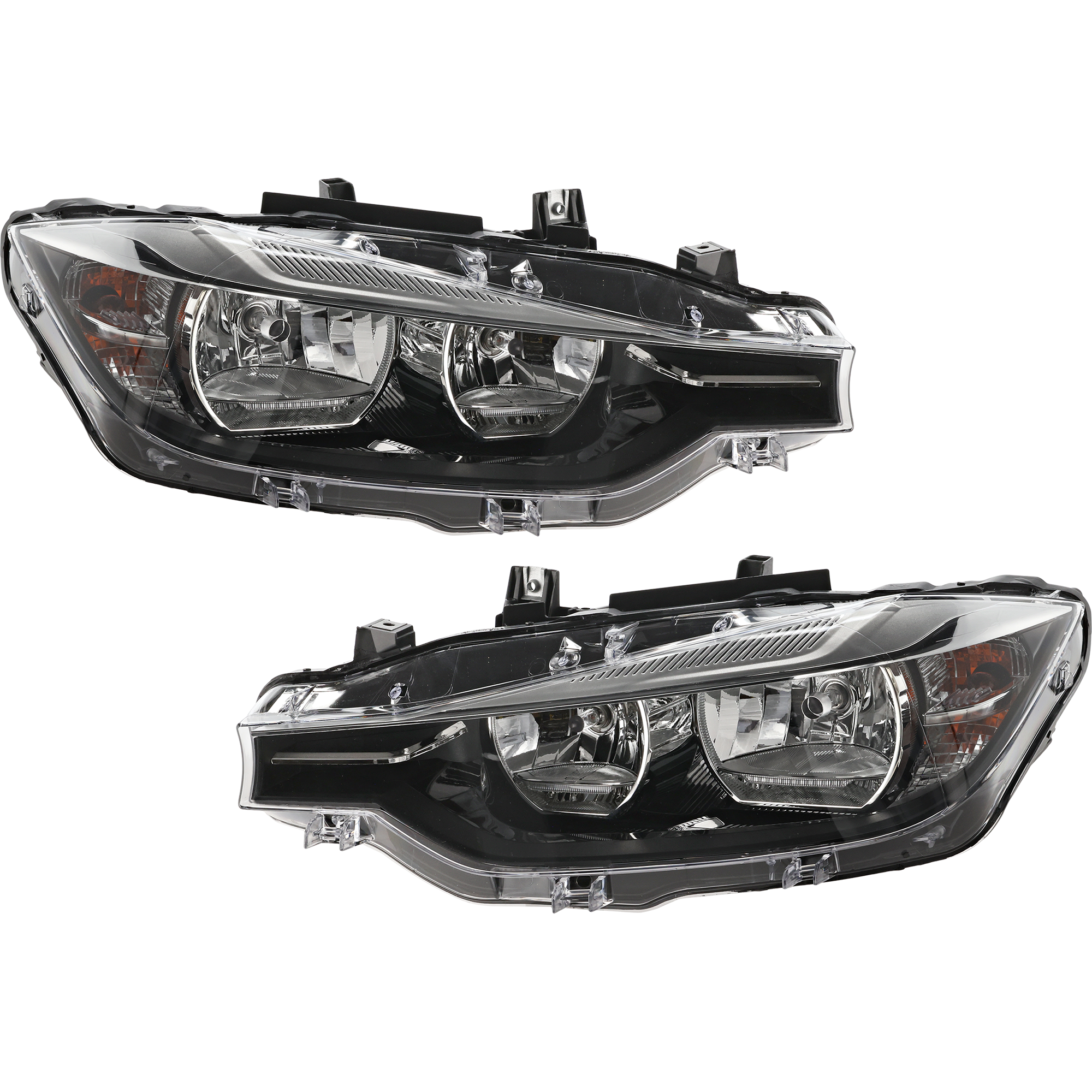 Driver and Passenger Side Headlights, with Bulbs, Halogen, For Models without HID Option