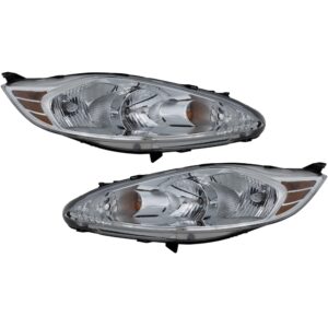 Driver and Passenger Side Headlights, with Bulbs, Halogen, For Models without Appearance Package, CAPA Certified