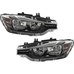 Driver and Passenger Side Headlights, with Bulbs, Halogen, For Models without HID Option