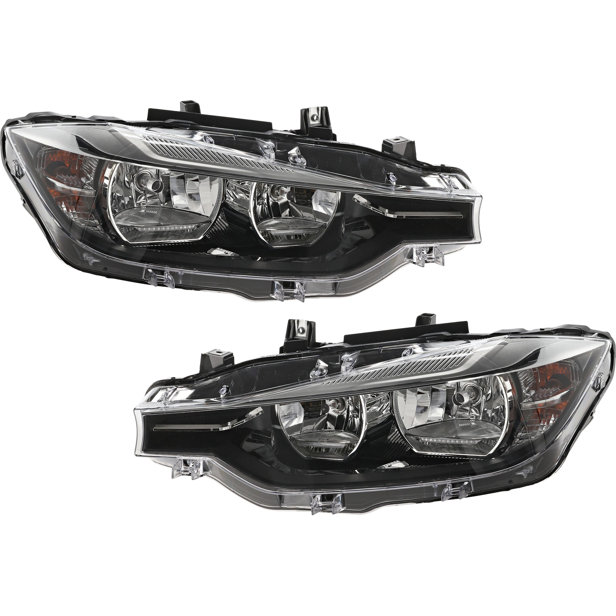 Driver and Passenger Side Headlights, with Bulbs, Halogen, For Models without HID Option