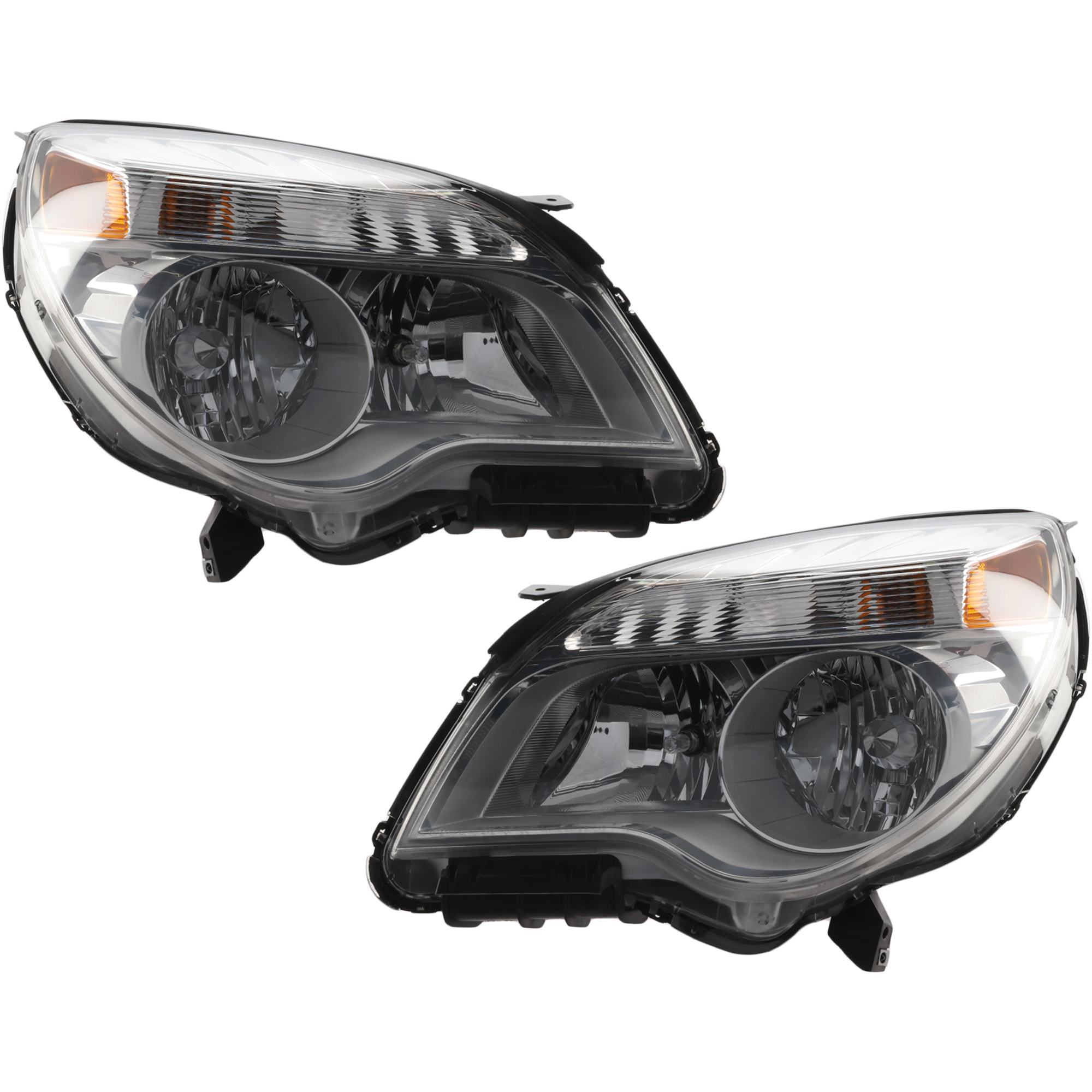 Driver and Passenger Side Headlights, with Bulbs, Halogen, Reflector Type