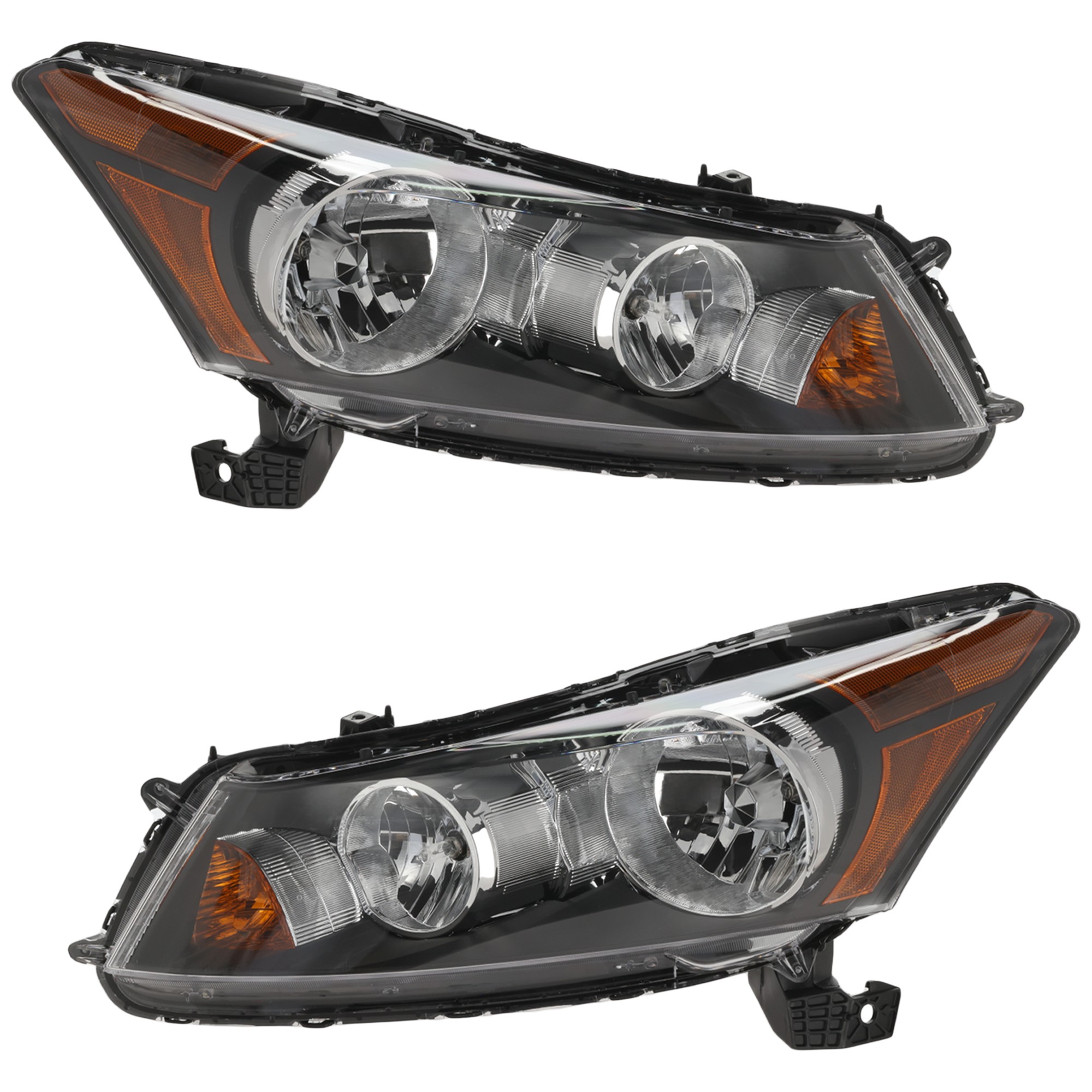 Driver and Passenger Side Headlights, with Bulbs, Halogen, Sedan