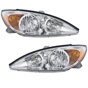 Driver and Passenger Side Headlights, with Bulbs, Halogen, Sedan