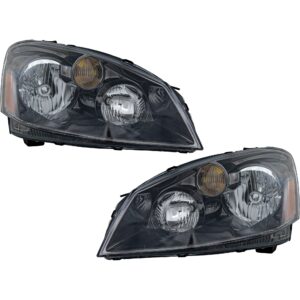Driver and Passenger Side Headlights, with Bulbs, Halogen, Sedan