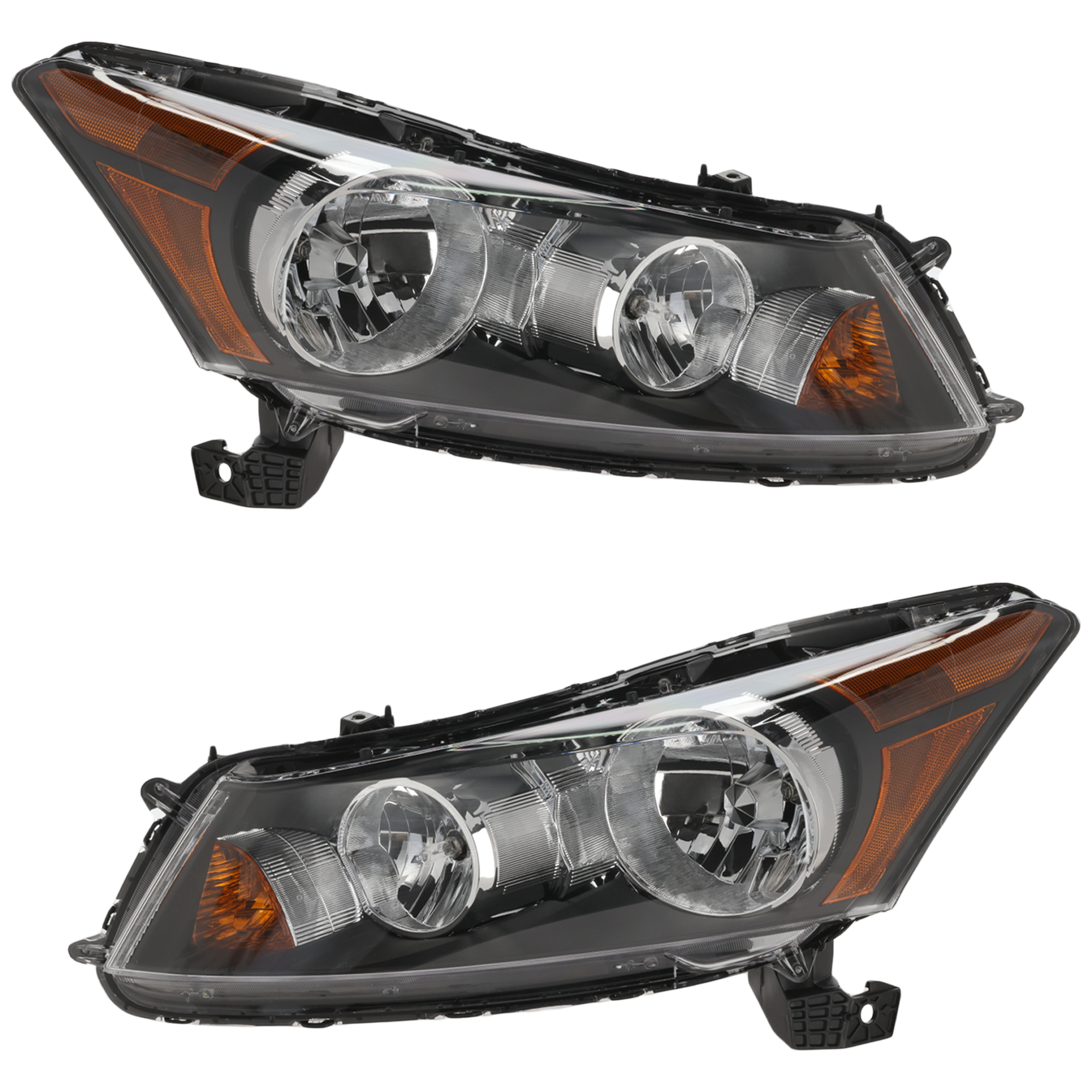 Driver and Passenger Side Headlights, with Bulbs, Halogen, Sedan, CAPA Certified