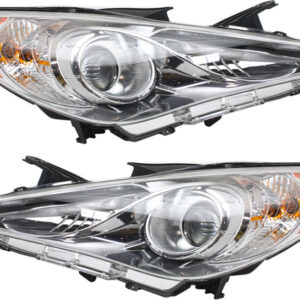 Driver and Passenger Side Headlights, with Bulbs, Halogen, Sedan, Type 2