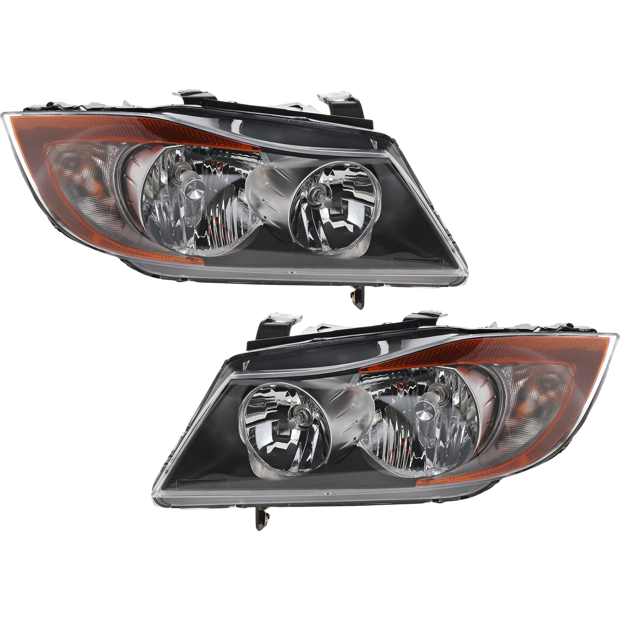 Driver and Passenger Side Headlights, with Bulbs, Halogen, Sedan/Wagon, E90/E91 Body
