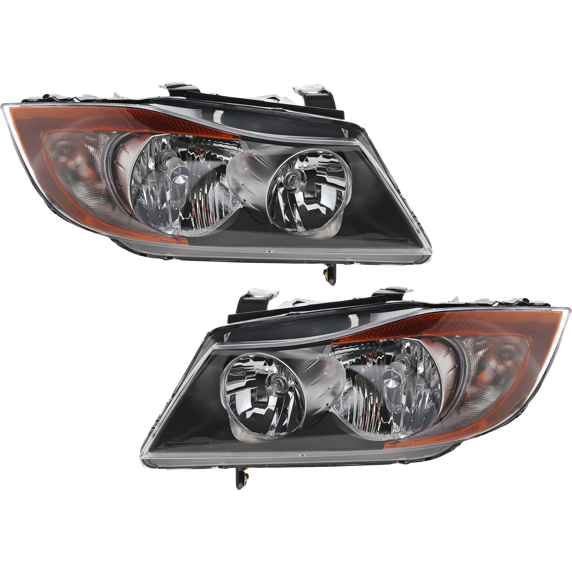 Driver and Passenger Side Headlights, with Bulbs, Halogen, Sedan/Wagon, E90/E91 Body
