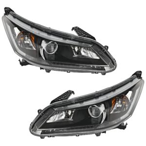 Driver and Passenger Side Headlights, with Bulbs, Halogen, Sedan, with 4 Cylinder Engine