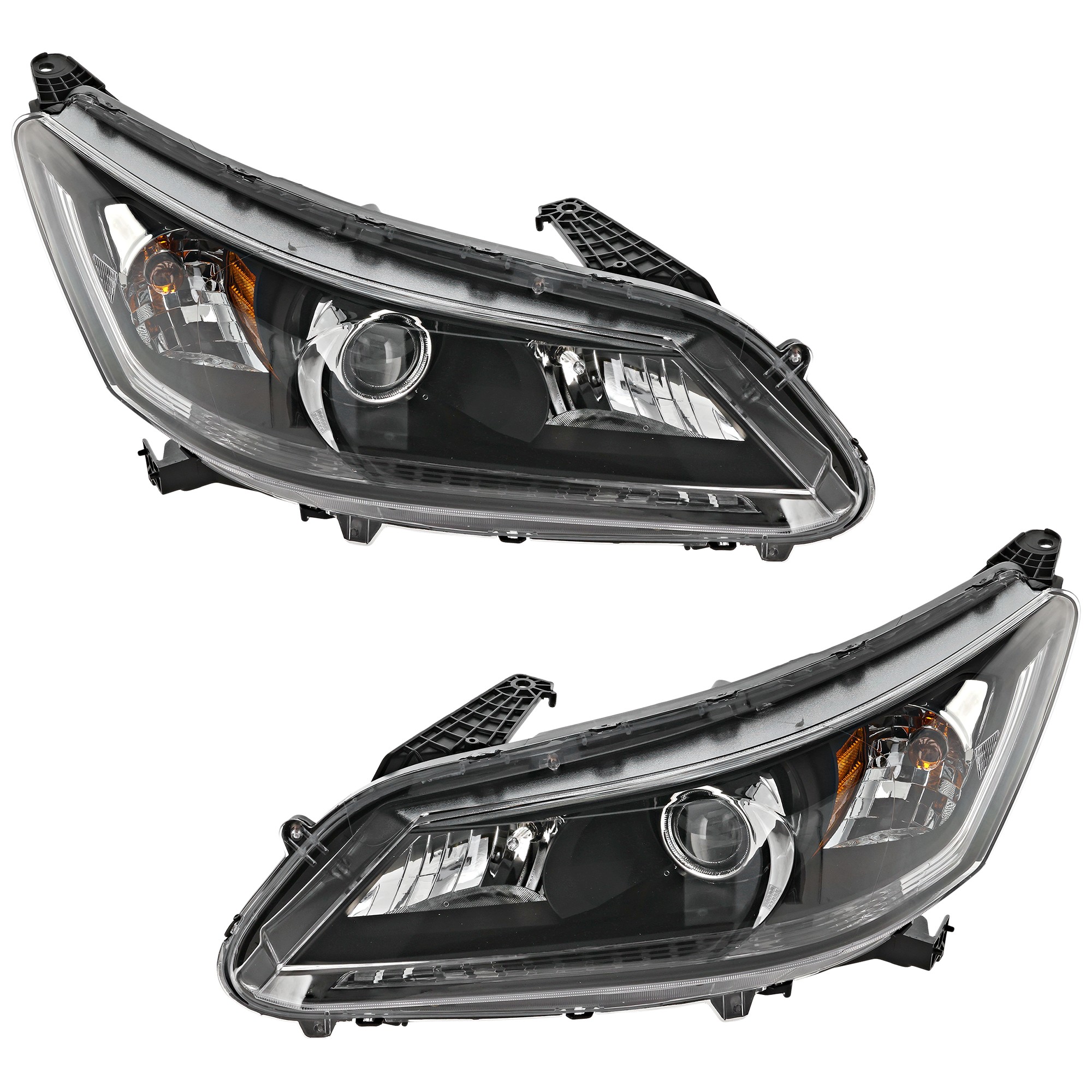 Driver and Passenger Side Headlights, with Bulbs, Halogen, Sedan, with 4 Cylinder Engine