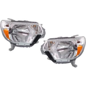 Driver and Passenger Side Headlights, with Bulbs, Halogen, Type 1
