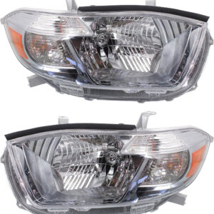 Driver and Passenger Side Headlights, with Bulbs, Halogen, USA Built Vehicle, with amber turn signal light
