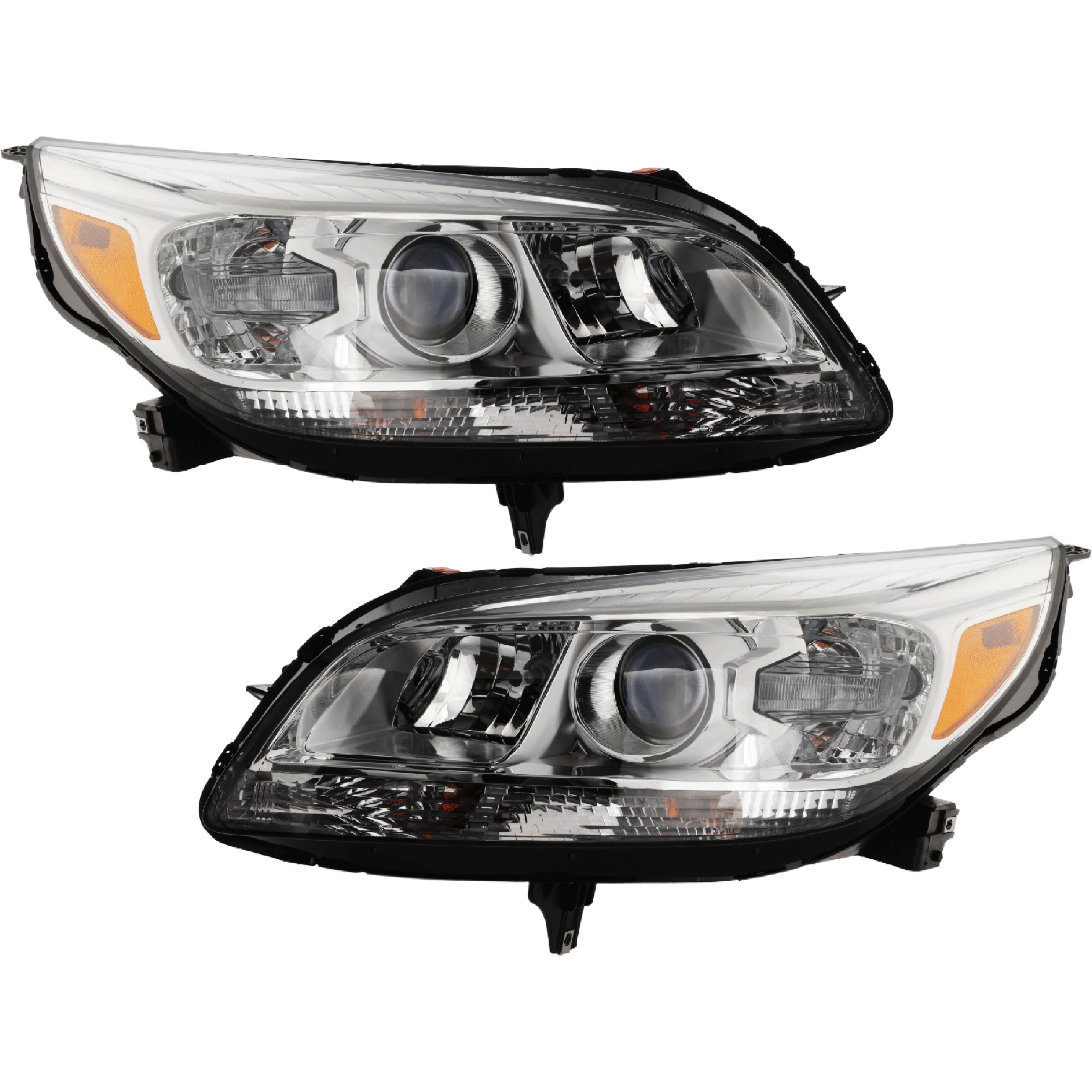 Driver and Passenger Side Headlights, with Bulbs, Halogen, with projector lamp