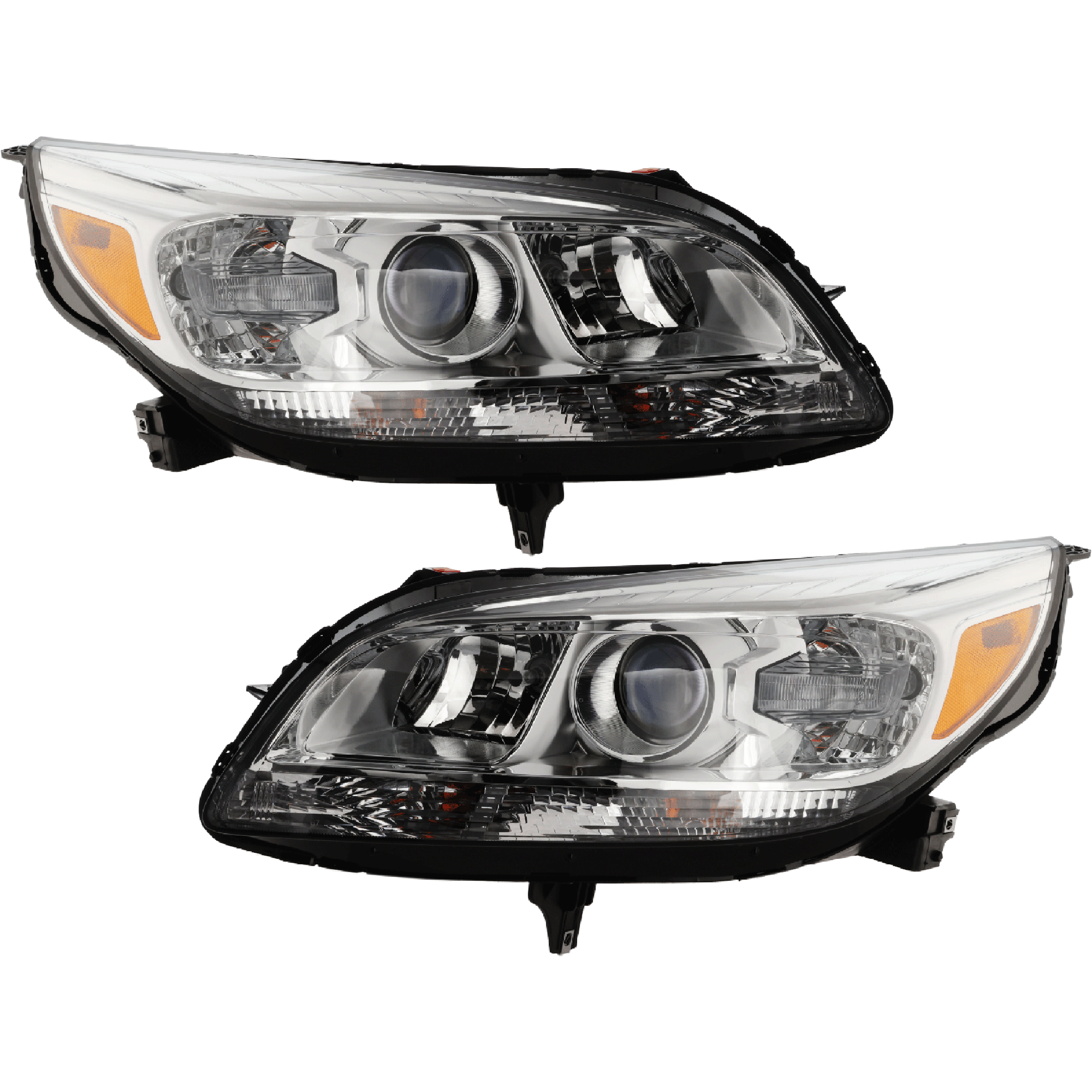 Driver and Passenger Side Headlights, with Bulbs, Halogen, with projector lamp