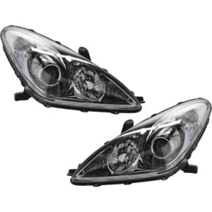 Driver and Passenger Side Headlights, With Bulbs, Halogen, without HID, Base Model