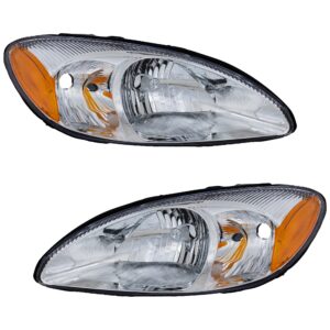 Driver and Passenger Side Headlights, without Bulbs, Halogen, For Models without Centennial Edition