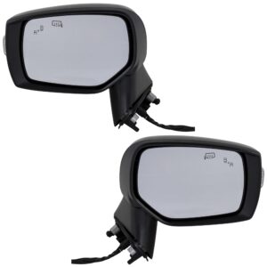 Driver and Passenger Side Mirror, Power Adjust, Heated, Manual Folding, Paintable, In-housing Signal Light, No Memory, No Puddle Light, No Auto-Dim, With Blind Spot Detection in...