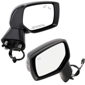 Driver and Passenger Side Mirror, Power Adjust, Heated, Manual Folding, Paintable, In-housing Signal Light, No Memory, No Puddle Light, No Auto-Dim