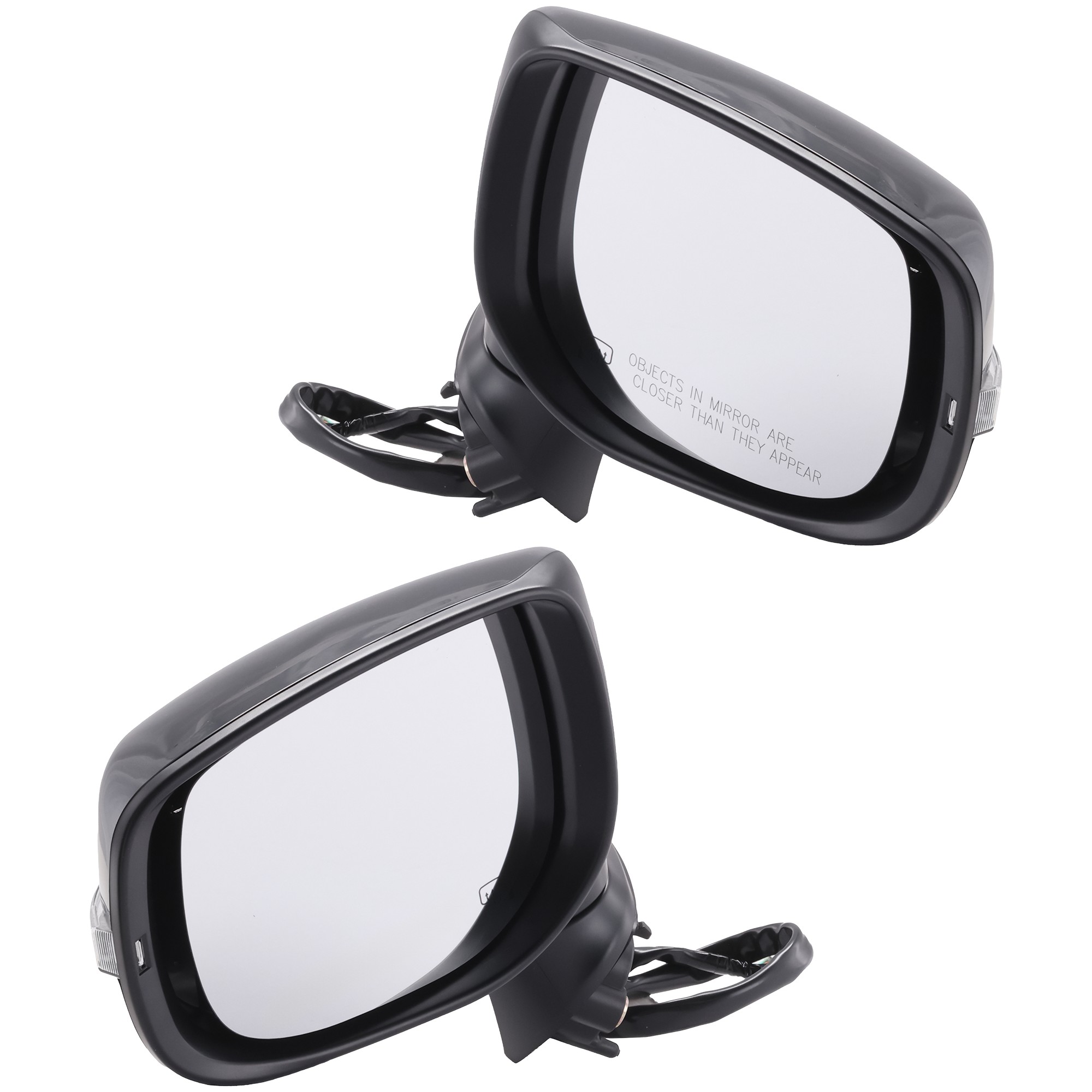 Driver and Passenger Side Mirror, Power Adjust, Heated, Manual Folding, Paintable, In-housing Signal Light, No Memory, No Puddle Light, No Auto-Dim, With Blind Spot Detection in...