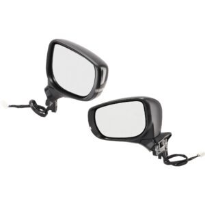 Driver and Passenger Side Mirror, Power Adjust, Heated, Manual Folding, Paintable, In-housing Signal Light, No Memory, No Puddle Light, No Auto-Dim, No Blind Spot Feature