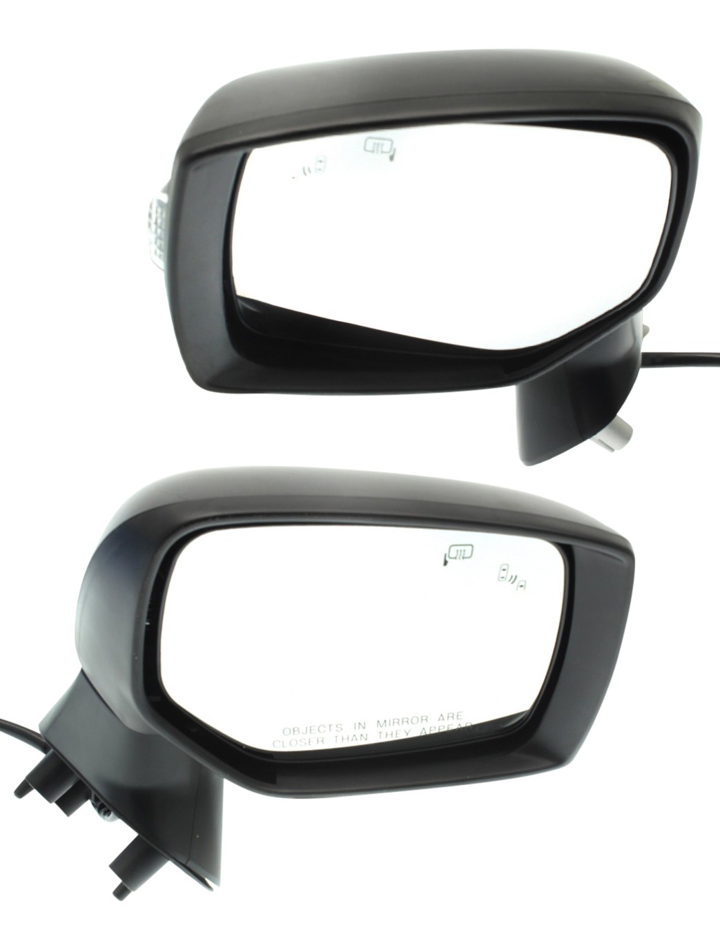 Driver and Passenger Side Mirror, Power Adjust, Heated, Manual Folding, Paintable, In-housing Signal Light, No Memory, No Puddle Light, No Auto-Dim, With Blind Spot Detection in...