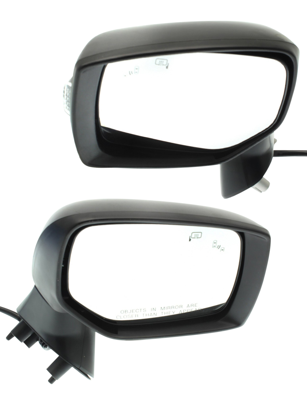 Driver and Passenger Side Mirror, Power Adjust, Heated, Manual Folding, Paintable, In-housing Signal Light, No Memory, No Puddle Light, No Auto-Dim, With Blind Spot Detection in...