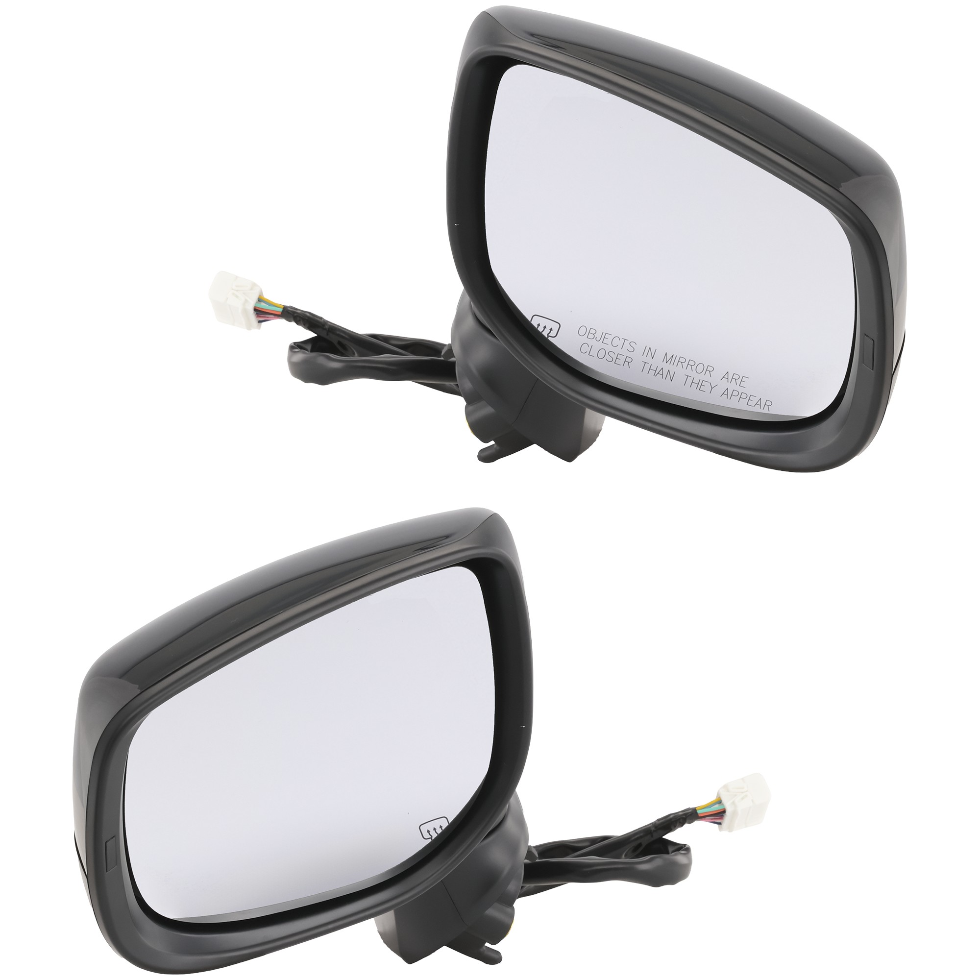 Driver and Passenger Side Mirror, Power Adjust, Heated, Manual Folding, Paintable, No Signal Light, No Memory, No Puddle Light, No Auto-Dim, With Blind Spot Detection in Glass