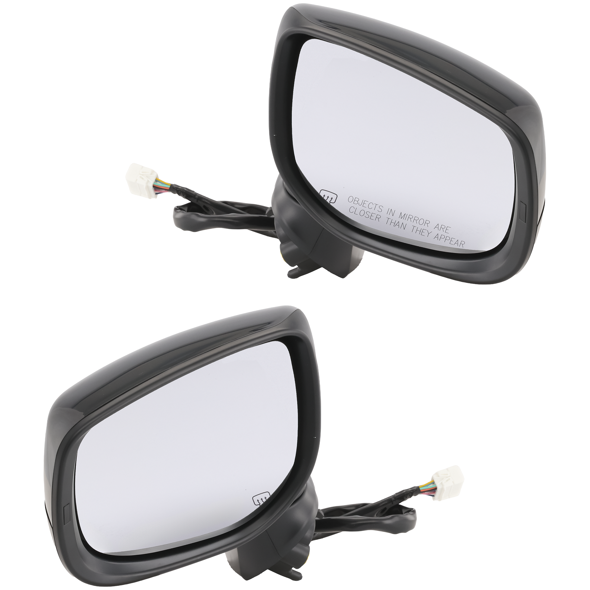 Driver and Passenger Side Mirror, Power Adjust, Heated, Manual Folding, Paintable, No Signal Light, No Memory, No Puddle Light, No Auto-Dim, With Blind Spot Detection in Glass