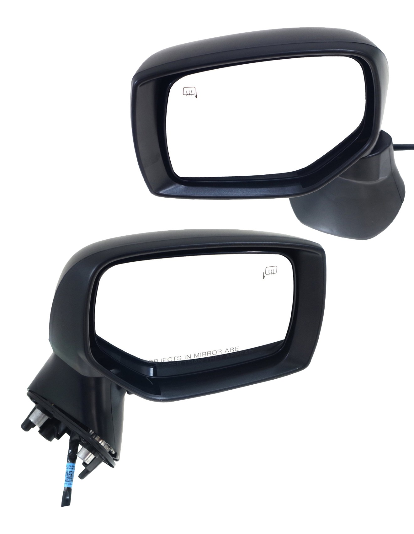 Driver and Passenger Side Mirror, Power Adjust, Heated, Manual Folding, Textured Black, No Signal Light, No Memory, No Puddle Light, No Auto-Dim, No Blind Spot Feature