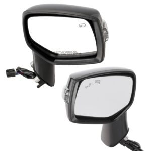 Driver and Passenger Side Mirror, Power Adjust, Heated, Manual Folding, Paintable, In-housing Signal Light, No Memory, No Puddle Light, No Auto-Dim