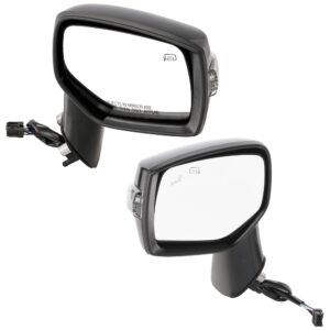 Driver and Passenger Side Mirror, Power Adjust, Heated, Manual Folding, Paintable, In-housing Signal Light, No Memory, No Puddle Light, No Auto-Dim