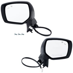 Driver and Passenger Side Mirror, Power Adjust, Heated, Manual Folding, Paintable, No Signal Light, No Memory, No Puddle Light, No Auto-Dim, With Blind Spot Detection in Glass