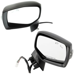 Driver and Passenger Side Mirror, Power Adjust, Heated, Manual Folding, Paintable, In-housing Signal Light, No Memory, No Puddle Light, No Auto-Dim, With Blind Spot Detection in...