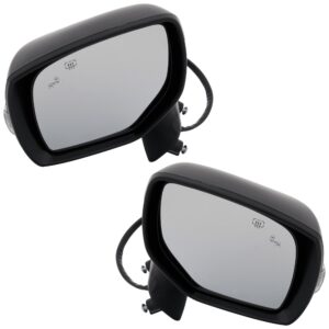 Driver and Passenger Side Mirror, Power Adjust, Heated, Manual Folding, Paintable, In-housing Signal Light, No Memory, No Puddle Light, No Auto-Dim, With Blind Spot Detection in...