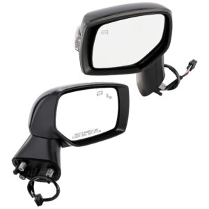 Driver and Passenger Side Mirror, Power Adjust, Heated, Manual Folding, Paintable, In-housing Signal Light, No Memory, No Puddle Light, No Auto-Dim
