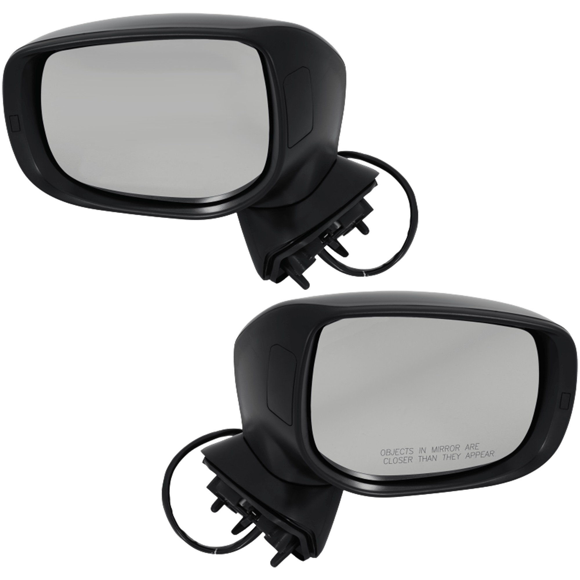 Driver and Passenger Side Mirror, Power Adjust, Non-Heated, Manual Folding, Textured Black, No Signal Light, No Memory, No Puddle Light, No Auto-Dim, No Blind Spot Feature
