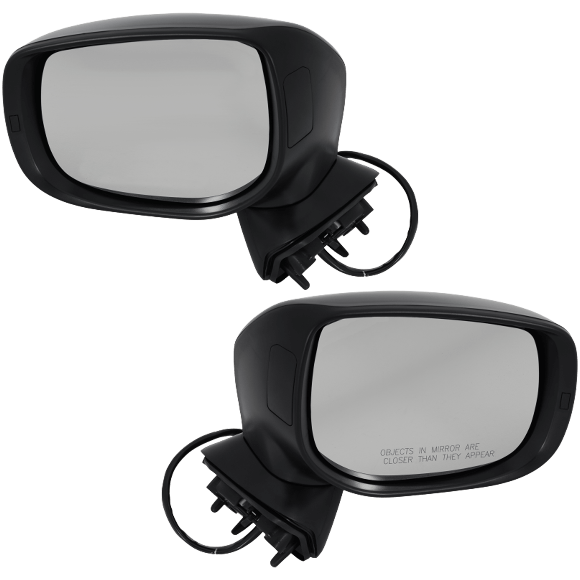Driver and Passenger Side Mirror, Power Adjust, Non-Heated, Manual Folding, Textured Black, No Signal Light, No Memory, No Puddle Light, No Auto-Dim, No Blind Spot Feature