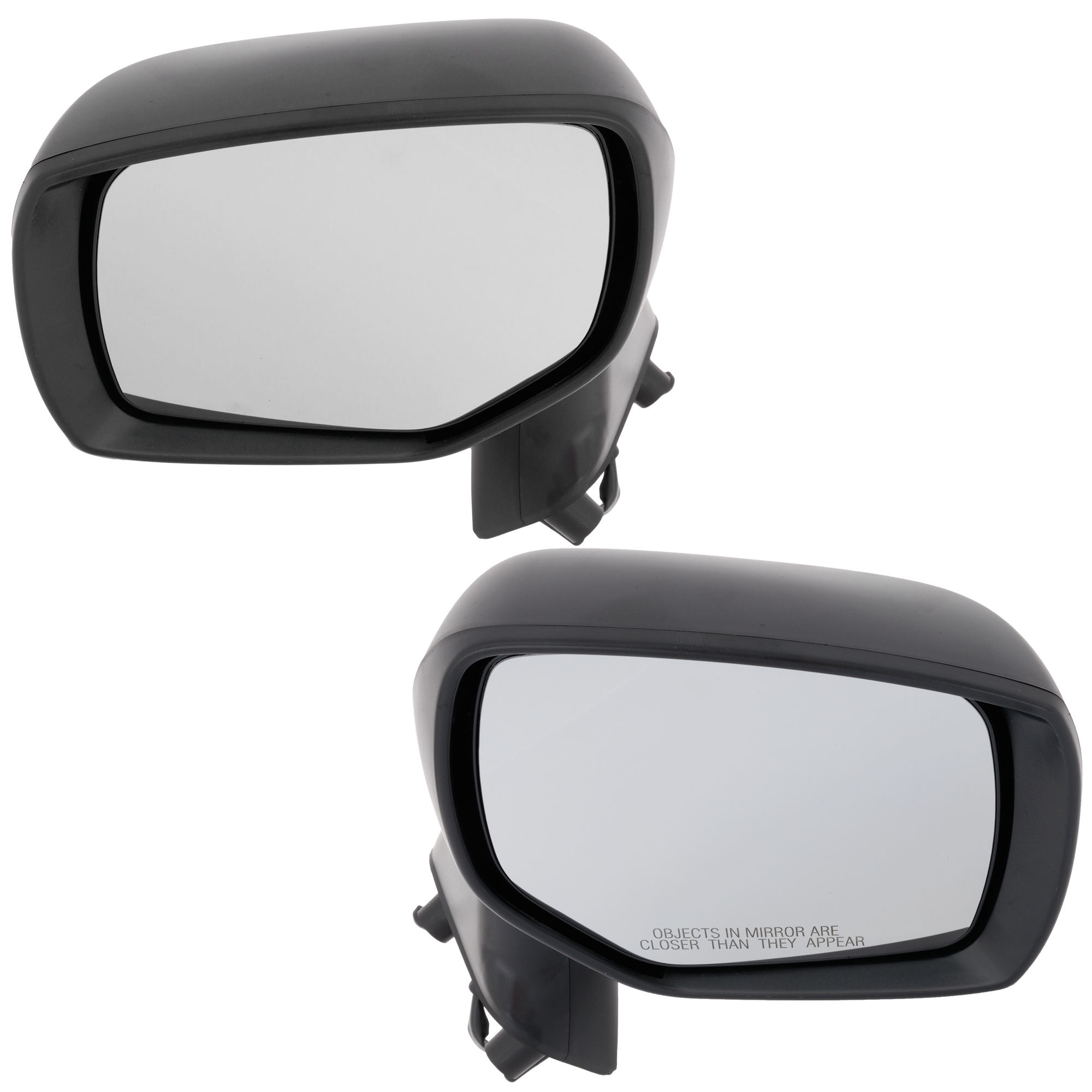 Driver and Passenger Side Mirrors, Power Adjust, Heated, Manual Folding, Textured Black, No Signal Light, No Memory, No Puddle Light, No Auto-Dimming, No Blind Spot Feature