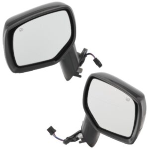 Driver and Passenger Side Mirrors, Power Adjust, Manual Folding, Heated, Textured Black, No Signal Light, No Memory, No Puddle Light, No Auto-Dimming, No Blind Spot Feature