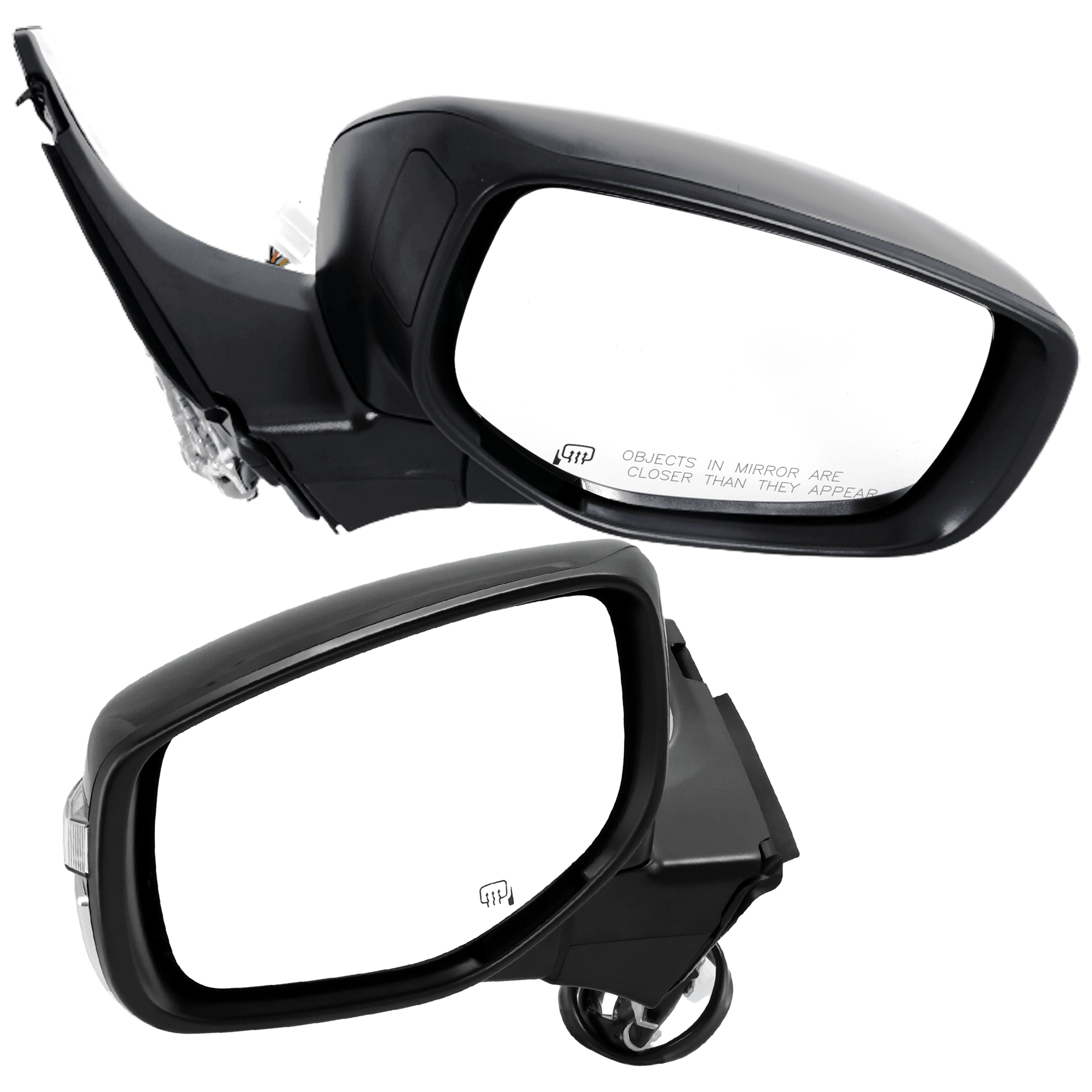 Driver and Passenger Side Mirrors, Power Adjust, Manual Folding, Heated, Paintable, In-housing Signal Light, No Memory, No Puddle Light, No Auto-Dimming, No Blind Spot Feature