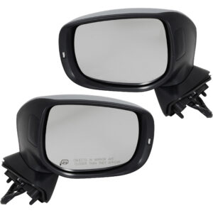 Driver and Passenger Side Mirrors, Power Adjust, Manual Folding, Heated, Chrome, In-housing Signal Light, With memory, No Puddle Light, No Auto-Dimming, With Blind Spot Light in...