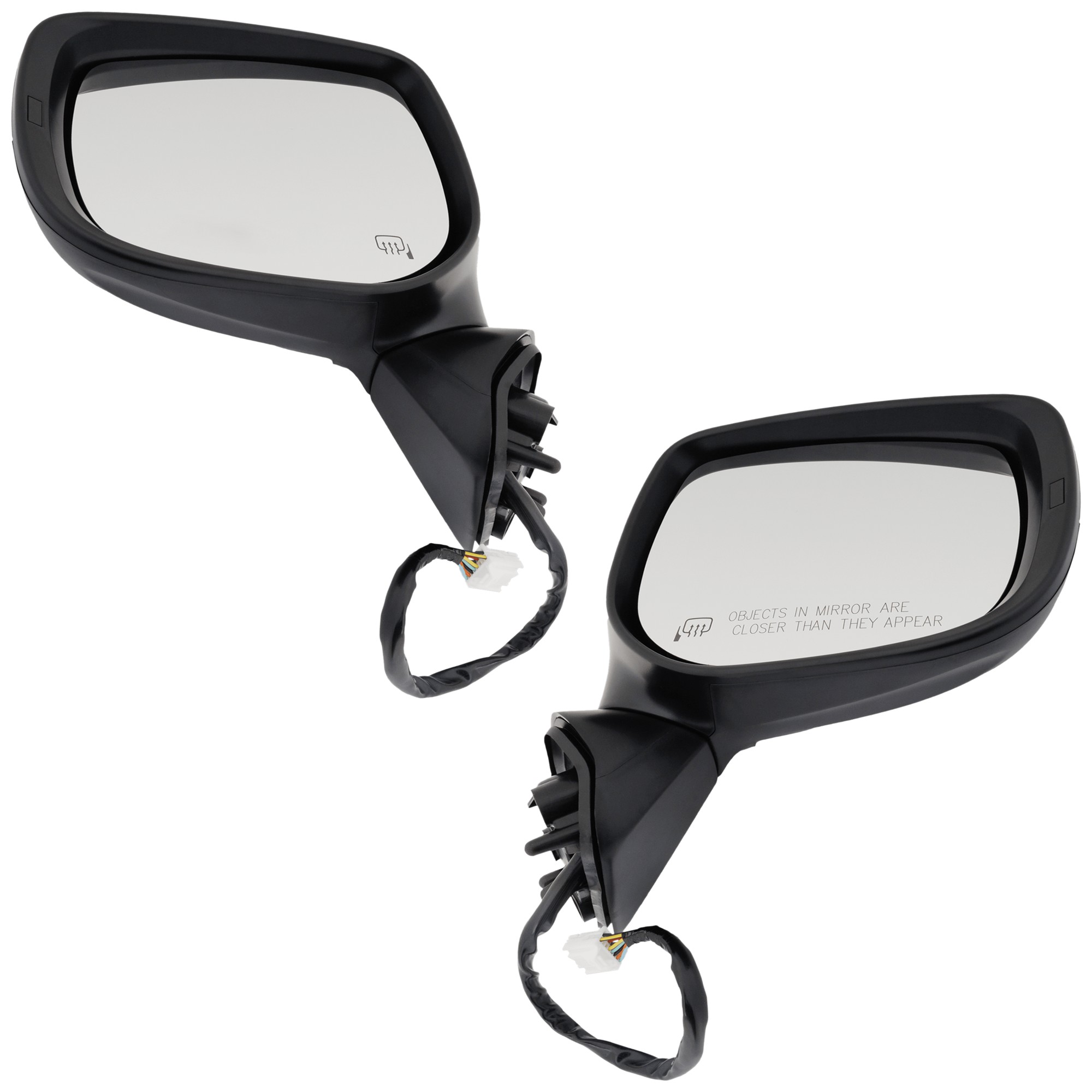 Driver and Passenger Side Mirrors, Power Adjust, Manual Folding, Heated, Paintable, No Signal Light, No Memory, No Puddle Light, No Auto-Dimming, With Blind Spot Light in Housing
