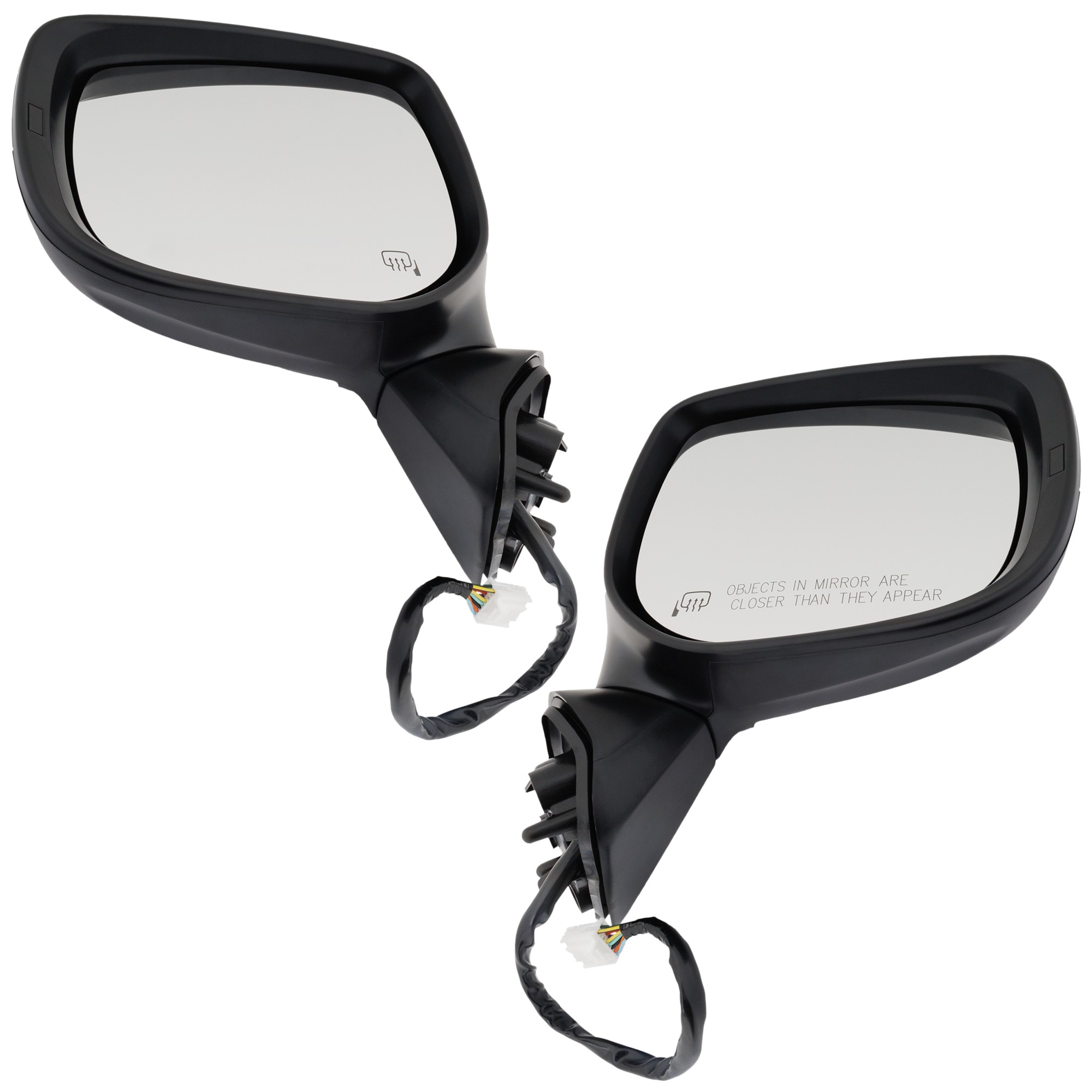 Driver and Passenger Side Mirrors, Power Adjust, Manual Folding, Heated, Paintable, No Signal Light, No Memory, No Puddle Light, No Auto-Dimming, With Blind Spot Light in Housing