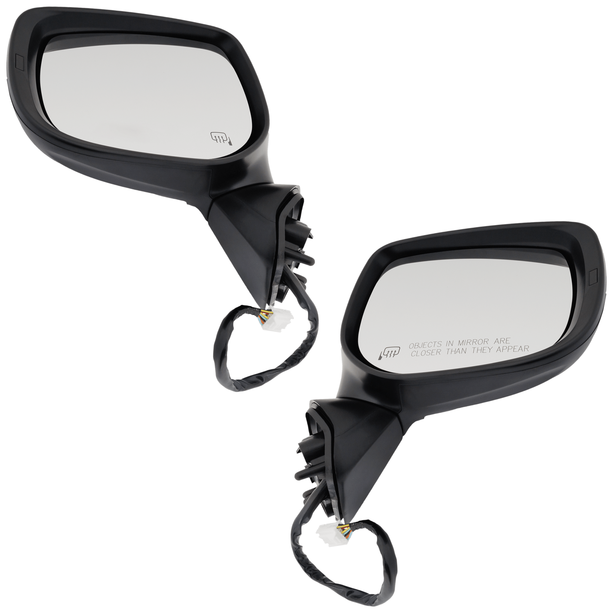Driver and Passenger Side Mirrors, Power Adjust, Manual Folding, Heated, Paintable, No Signal Light, No Memory, No Puddle Light, No Auto-Dimming, With Blind Spot Light in Housing