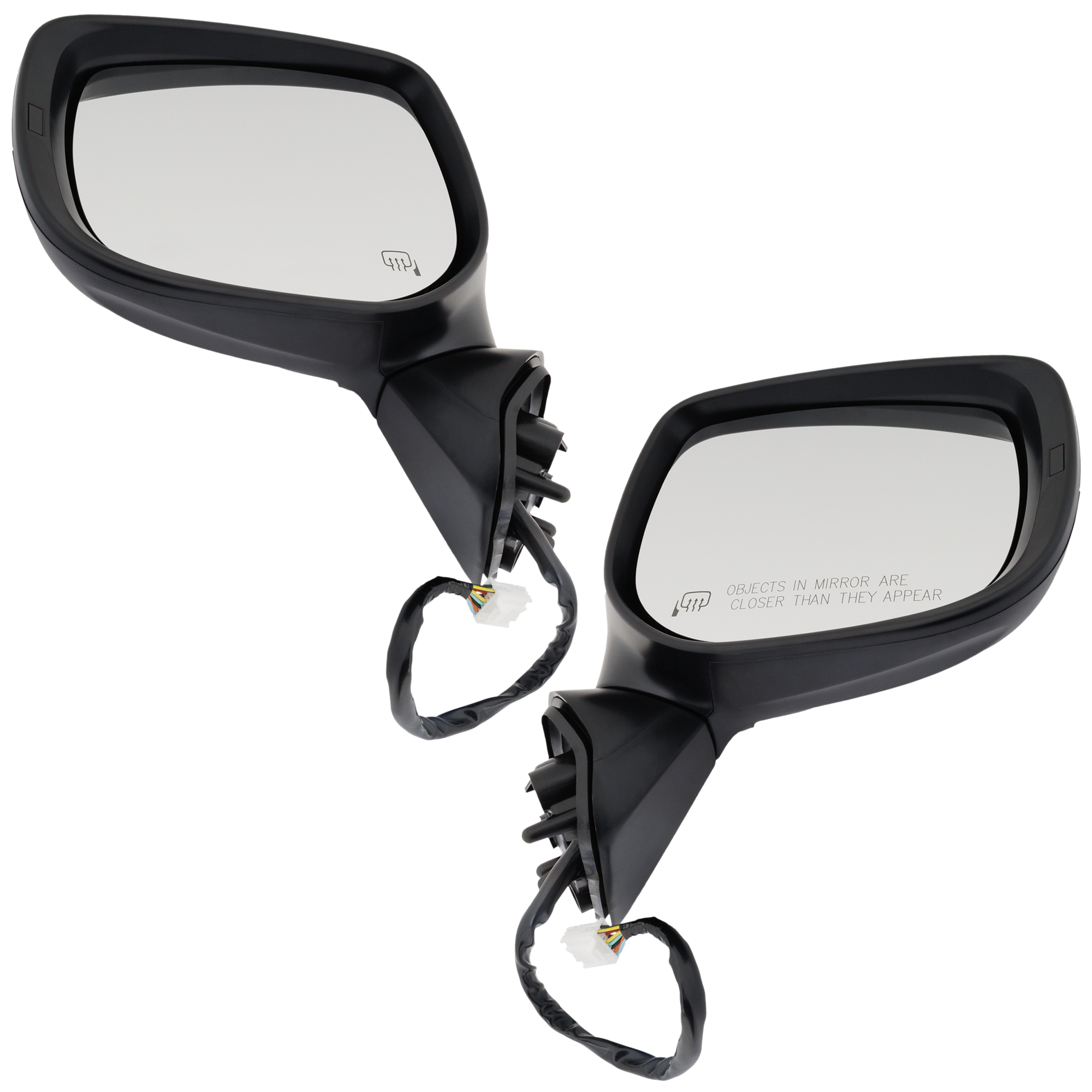 Driver and Passenger Side Mirrors, Power Adjust, Manual Folding, Heated, Paintable, No Signal Light, No Memory, No Puddle Light, No Auto-Dimming, With Blind Spot Light in Housing