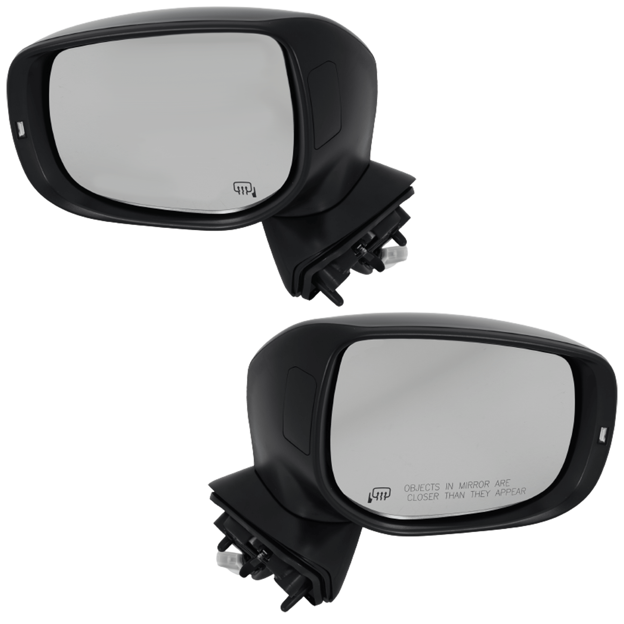 Driver and Passenger Side Mirrors, Power Adjust, Manual Folding, Heated, Paintable, In-housing Signal Light, No Memory, No Puddle Light, No Auto-Dimming, No Blind Spot Feature