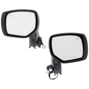 Driver and Passenger Side Mirrors, Power Adjust, Manual Folding, Heated, With 1 Paintable and 1 Textured Black Cap, No Signal Light, Memory, Puddle Light, Auto-Dimming, and...