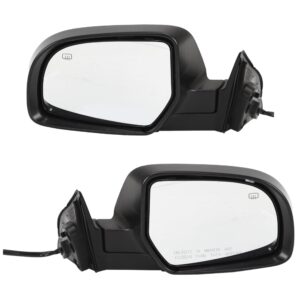 Driver and Passenger Side Mirrors, Power Adjust, Manual Folding, Heated, With 1 Paintable and 1 Textured Black Cap, No Signal Light, Memory, Puddle Light, Auto-Dimming, and...